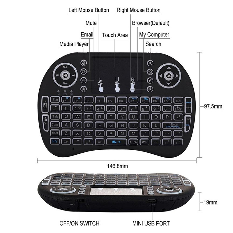 2.4G i8 air mouse keyboard